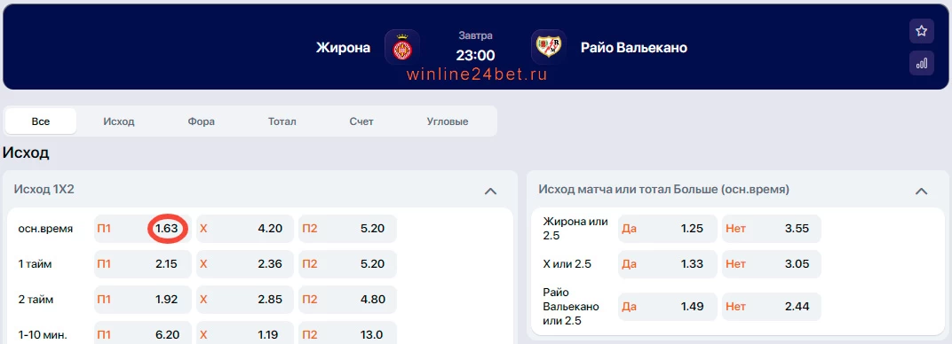 Жирона - Райо Вальекано прогноз на матч