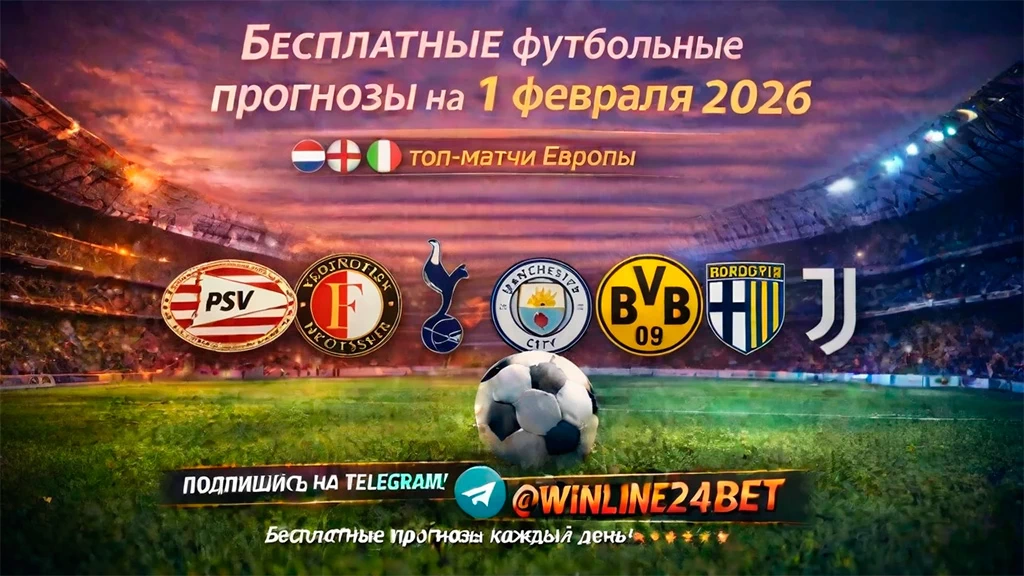 Бесплатные футбольные прогнозы на 1 февраля 2026 года