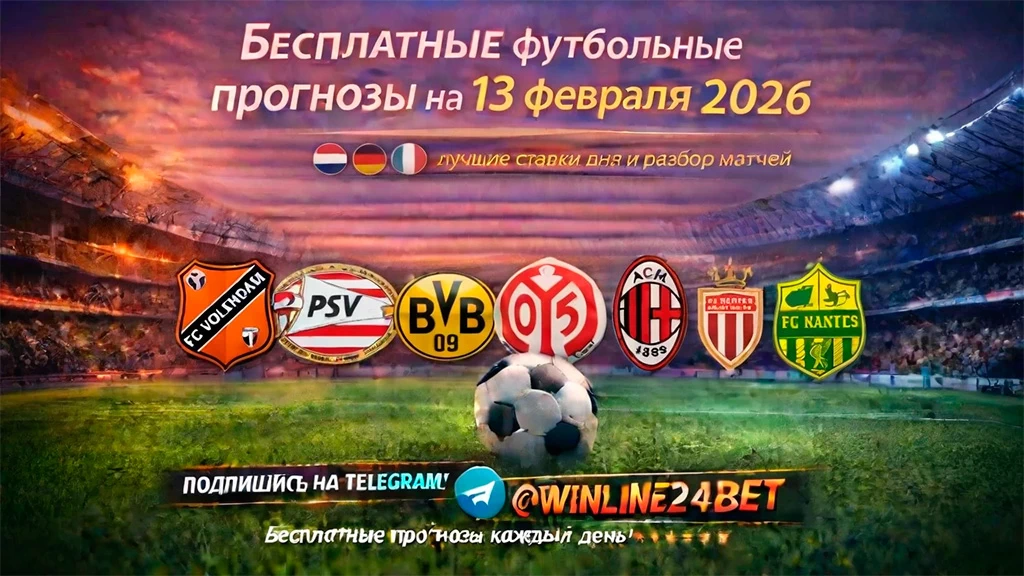 Бесплатные прогнозы на футбол на 13 февраля 2026 года