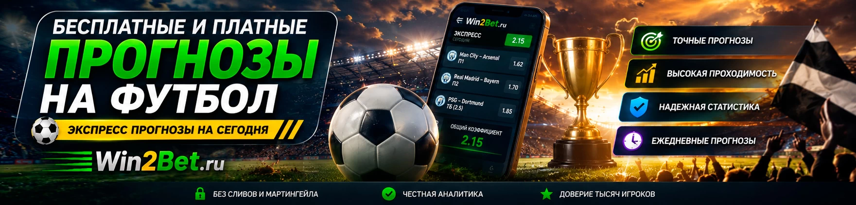 Бесплатные прогнозы на футбол — Win2Bet
